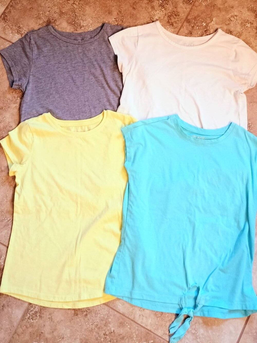 Girls Solid T-shirt Bundle Size L 10-12 The Children's Place 4 Piece